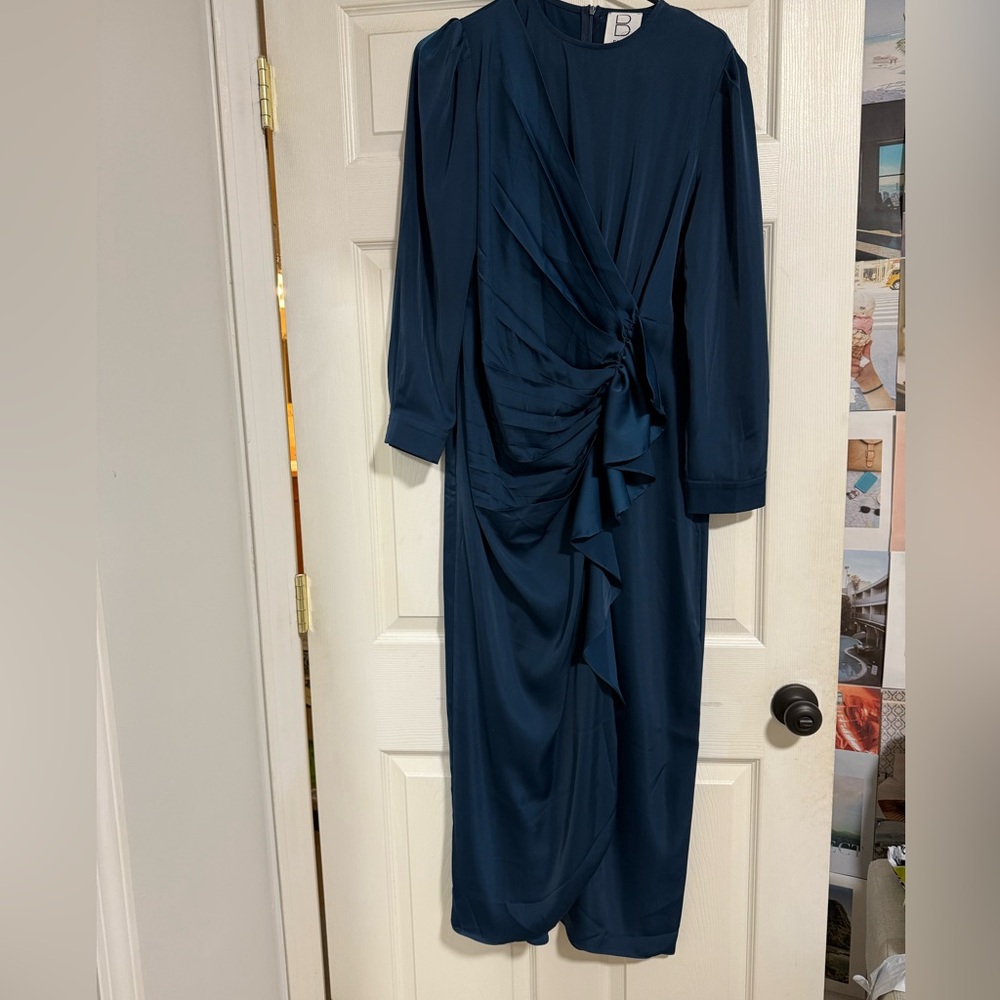 Bliss front ruffle blue dress